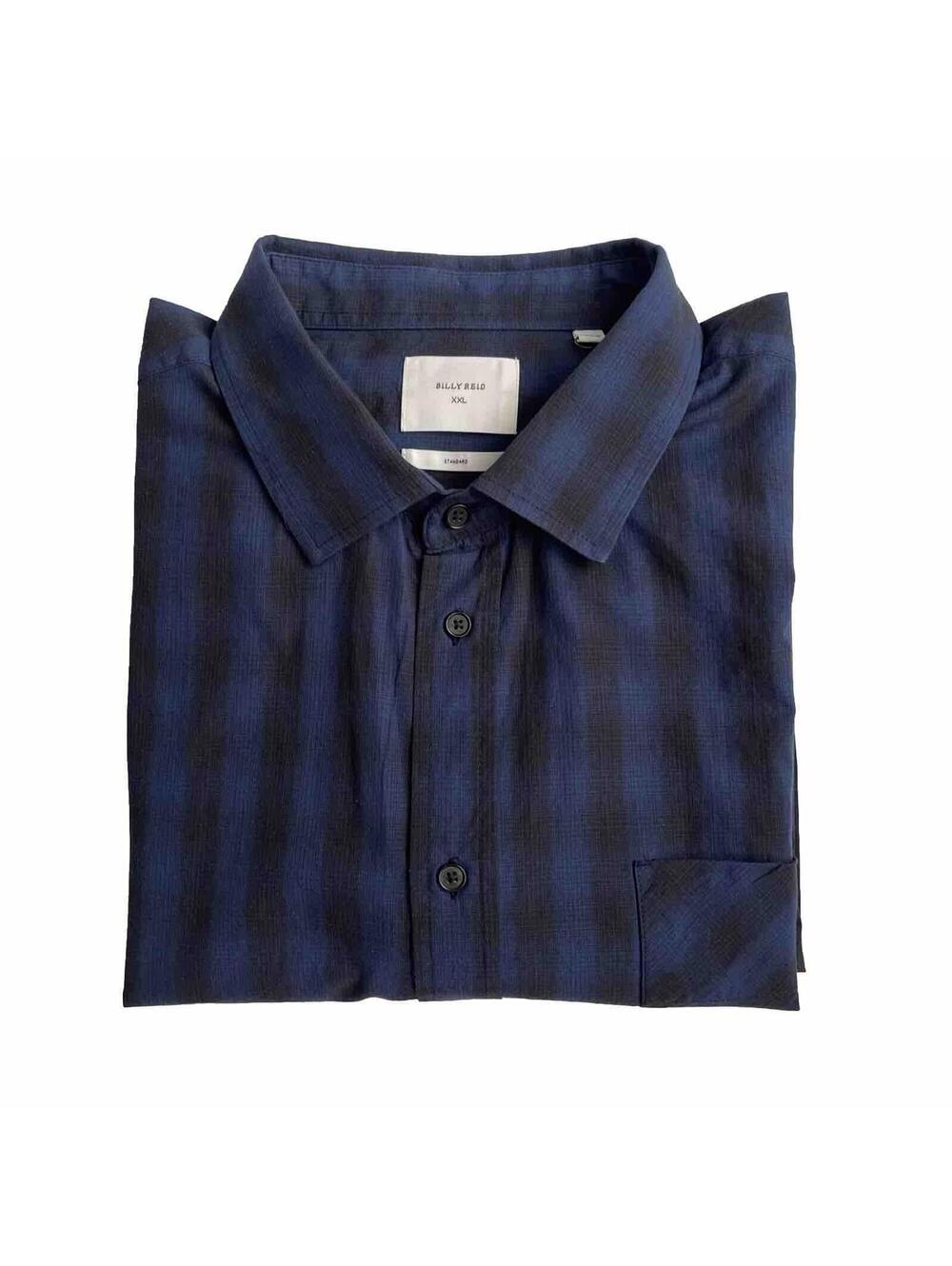 Billy Reid Button Down Sport Plaid Blue Shirt Size XXL Standard Fit Long (40)